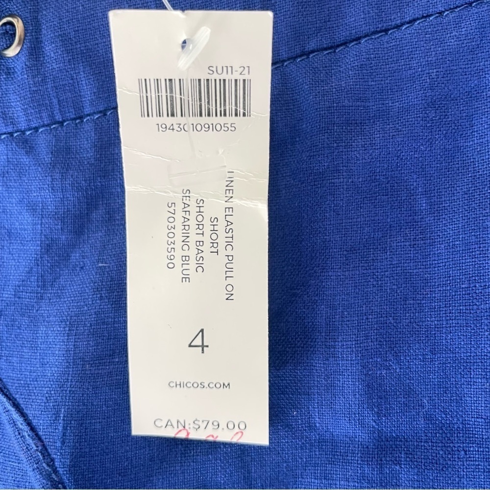 Chico's Royal Blue Linen Tie Waist Shorts XXL - Picture 5 of 13
